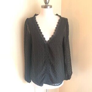 Black Sheer Shein Longsleeve Blouse